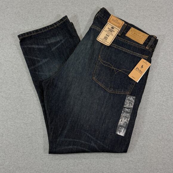 Polo Ralph Lauren Other - Polo Ralph Lauren Hampton Straight Jeans Mens 40x30 (Fit 42) Dark Wash Rope Dyed